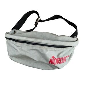 Vintage Nordica Fanny Pack Waist Belt Bag Gray Logo Gorpcore Hiking Camping